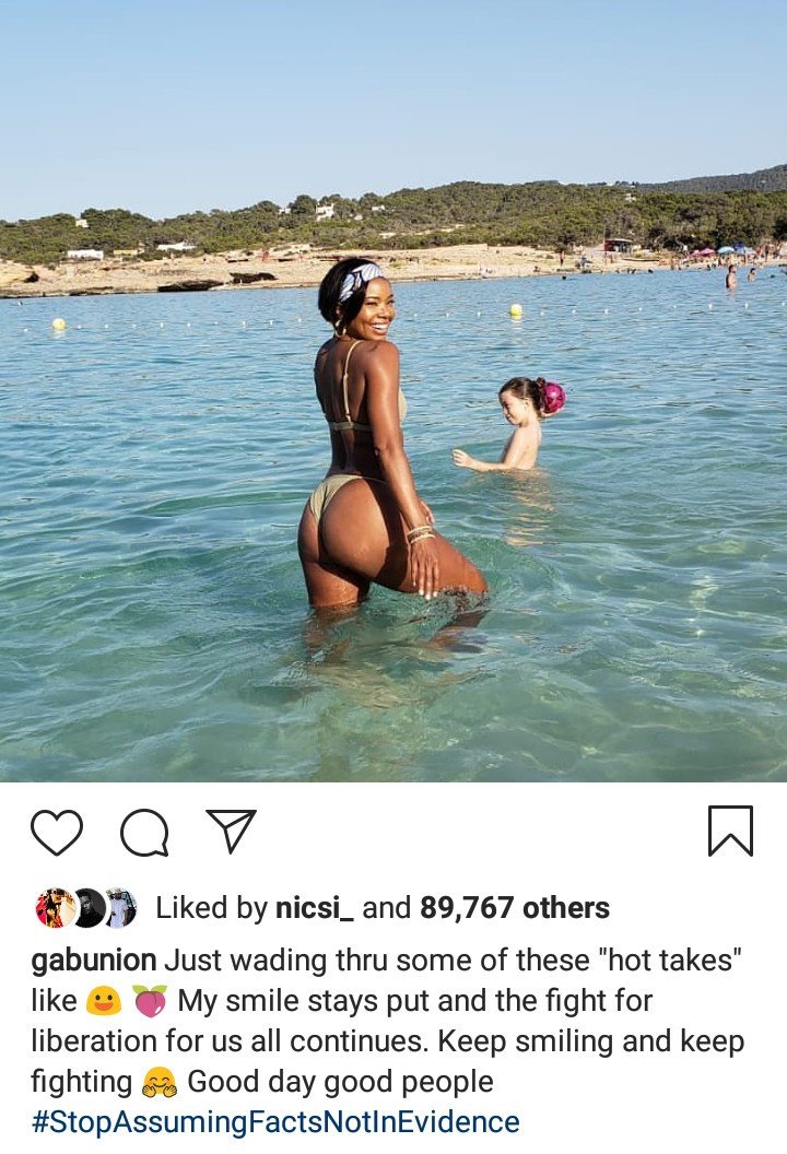 Gabrielle Union responds to those having opinions and giving 